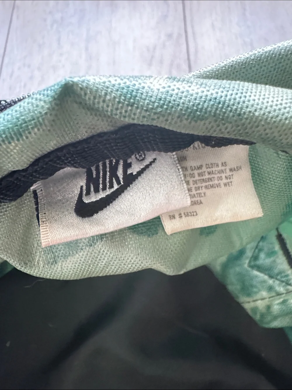 Vintage Nike Green and Black Carry On Duffle Bag Handles Long Strap Zipper